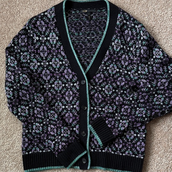 Maje Sweaters - Maje Floral Knit Cardigan size 3